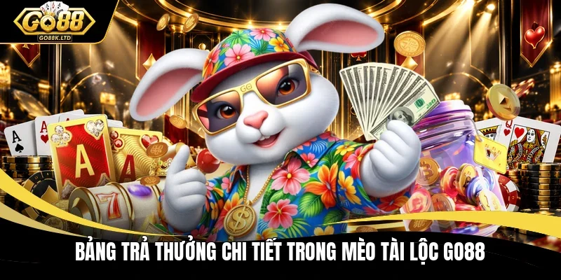 Bảng trả thưởng chi tiết trong Mèo tài lộc GO88 
