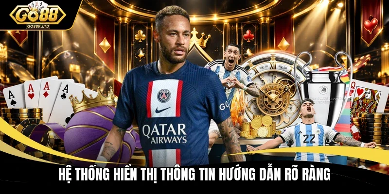 Hệ thống hiển thị thông tin hướng dẫn rõ ràng