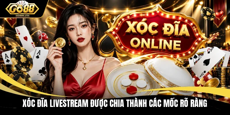 Xóc đĩa livestream được chia thành các mốc rõ ràng
